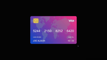 A virtual credit card design built with modern frontend techniques for responsive and reusable UI.