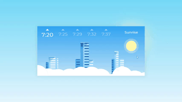 A sunset/sunrise animation with css variables built with modern frontend techniques for responsive and reusable UI.