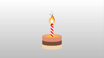 A cake and candle built with modern frontend techniques for responsive and reusable UI.