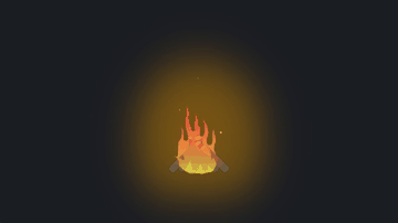 A campfire: pure css built with modern frontend techniques for responsive and reusable UI.