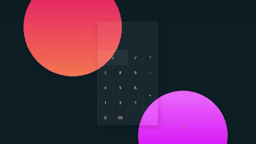 A glassmorph js calculator built with modern frontend techniques for responsive and reusable UI.