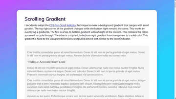 A scrolling gradient built with modern frontend techniques for responsive and reusable UI.