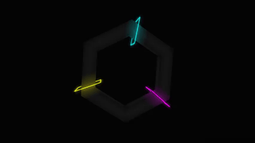 A neon hexagon built with modern frontend techniques for responsive and reusable UI.