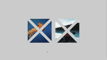 A mask effect with triangles built with modern frontend techniques for responsive and reusable UI.