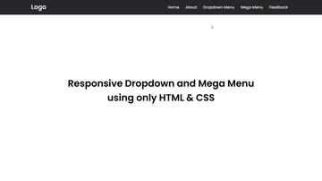 A responsive mega menu and dropdown menu using only html & css built with modern frontend techniques for responsive and reusable UI.