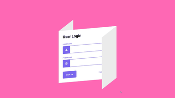 A folded paper login form built with modern frontend techniques for responsive and reusable UI.