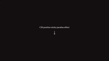 A css sticky parallax sections built with modern frontend techniques for responsive and reusable UI.
