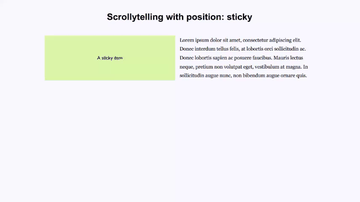 A scrollytelling with position sticky built with modern frontend techniques for responsive and reusable UI.