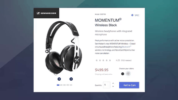 A product card built with modern frontend techniques for responsive and reusable UI.