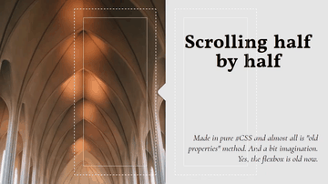 A scrolling half by half built with modern frontend techniques for responsive and reusable UI.