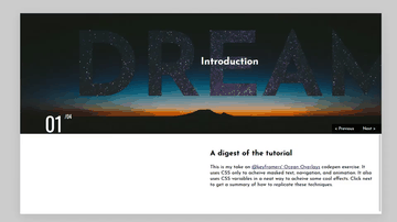 A slider with masked text built with modern frontend techniques for responsive and reusable UI.
