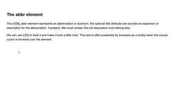 A the abbr element built with modern frontend techniques for responsive and reusable UI.