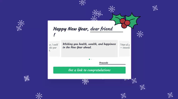 A new year holiday card built with modern frontend techniques for responsive and reusable UI.