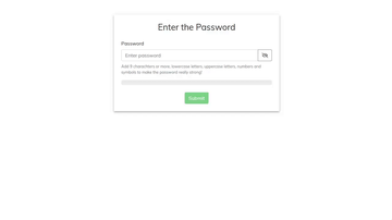 A password strength validator ui built with modern frontend techniques for responsive and reusable UI.