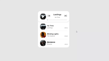A music player widget built with modern frontend techniques for responsive and reusable UI.