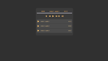 A js audio player built with modern frontend techniques for responsive and reusable UI.