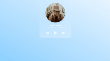 A media player widget with gooey interactions built with modern frontend techniques for responsive and reusable UI.