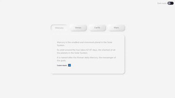 A neumorphic tabs built with modern frontend techniques for responsive and reusable UI.