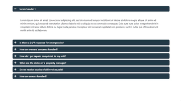 A bootstrap accordion with sign built with modern frontend techniques for responsive and reusable UI.