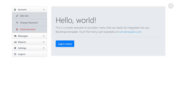 A bootstrap accordion menu for all purpose built with modern frontend techniques for responsive and reusable UI.