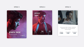 A bootstrap profile cards built with modern frontend techniques for responsive and reusable UI.