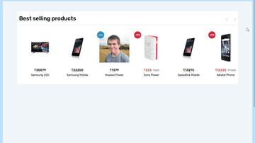 A bootstrap 4 best selling products with carousel slider built with modern frontend techniques for responsive and reusable UI.