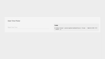 A bootstrap material datetimepicker built with modern frontend techniques for responsive and reusable UI.