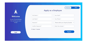 A dual design registration form built with modern frontend techniques for responsive and reusable UI.