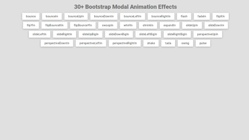 A 30+ bootstrap modal animation effects built with modern frontend techniques for responsive and reusable UI.