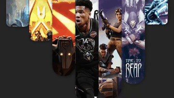 A banner animation: video game images built with modern frontend techniques for responsive and reusable UI.