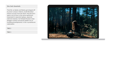 A tabbed macbook mockup slider built with modern frontend techniques for responsive and reusable UI.