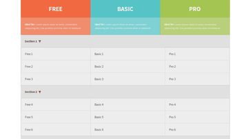 A table with collapsible sections built with modern frontend techniques for responsive and reusable UI.