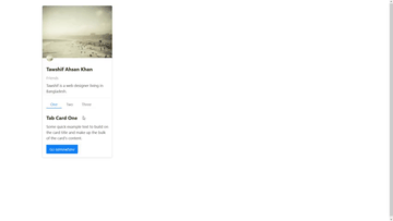 A profile card with tabs built with modern frontend techniques for responsive and reusable UI.