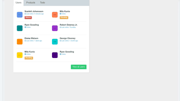 A bootstrap users products to-do built with modern frontend techniques for responsive and reusable UI.