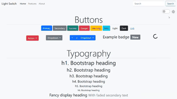 A light switch for bootstrap 5 built with modern frontend techniques for responsive and reusable UI.