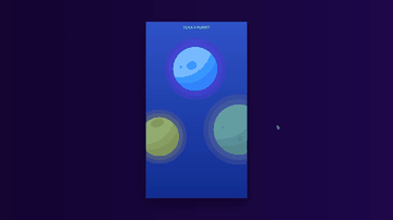 A planets app svg animation built with modern frontend techniques for responsive and reusable UI.