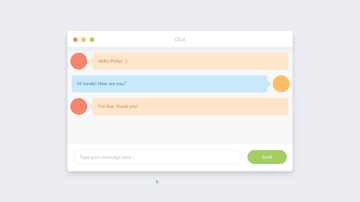 A chat concept built with modern frontend techniques for responsive and reusable UI.