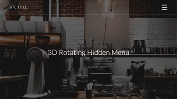A 3d rotating hidden menu with sliding bar built with modern frontend techniques for responsive and reusable UI.
