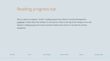 A reading progress bar built with modern frontend techniques for responsive and reusable UI.