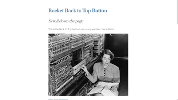 A rocket back to top button built with modern frontend techniques for responsive and reusable UI.