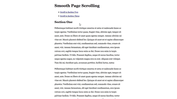 A smooth page scrolling in jquery built with modern frontend techniques for responsive and reusable UI.