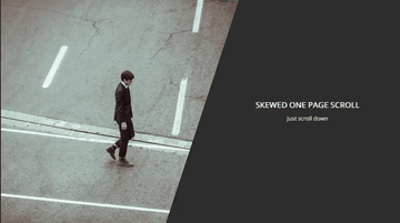 A skewed one page scroll built with modern frontend techniques for responsive and reusable UI.