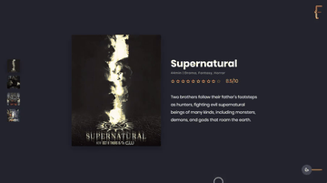 A tv shows slider built with modern frontend techniques for responsive and reusable UI.