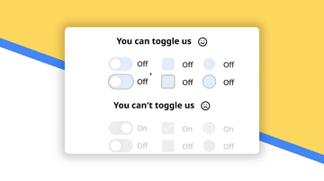 A switch, checkbox, radio button built with modern frontend techniques for responsive and reusable UI.