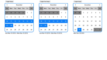 A react range calendar built with modern frontend techniques for responsive and reusable UI.