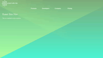 A react site nav built with modern frontend techniques for responsive and reusable UI.