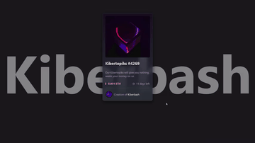 A nft card component built with modern frontend techniques for responsive and reusable UI.