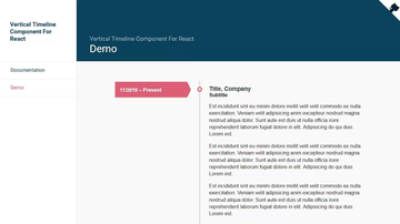 A vertical timeline component for react built with modern frontend techniques for responsive and reusable UI.
