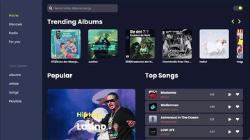 A maoc music built with modern frontend techniques for responsive and reusable UI.