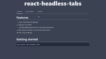 A react headless tabs built with modern frontend techniques for responsive and reusable UI.